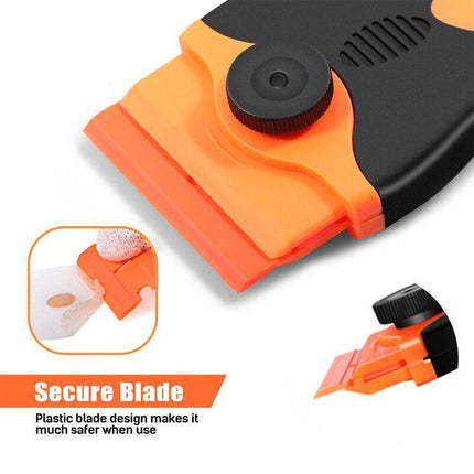 Plastic Razor Blade Paint Glue Adhesive Scraper & 10-100PCS Blades Cleaner Tools - Aimall