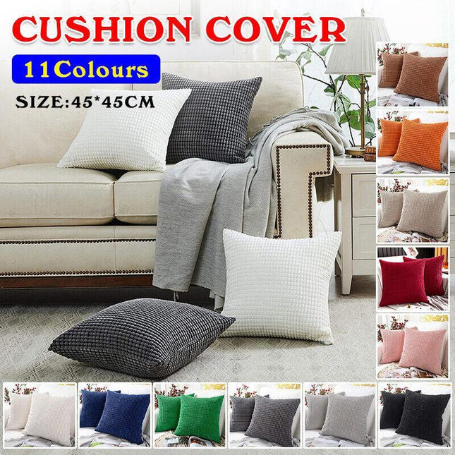 45x45 Plain Solid Colour Cushion Cover Decorative Pillow Case Home Multicoloured - Aimall