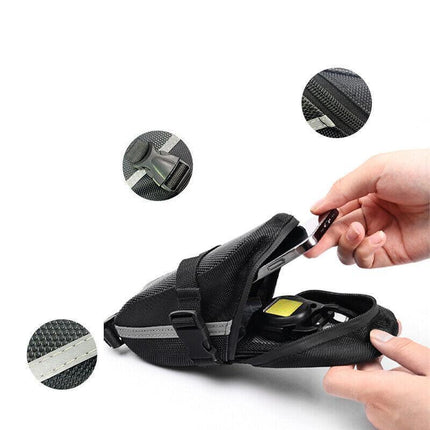 Outdoor Bike Saddle Bag Cycling Seat Storage Waterproof Bicycle Tail Rear Pouch - Aimall