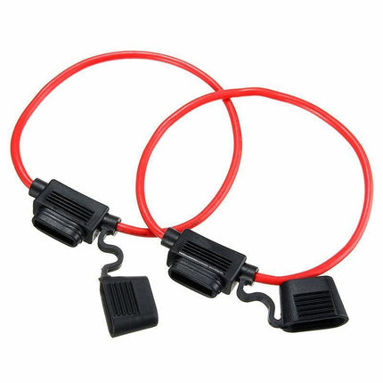 10Pcs 12V 40A Standard Blade Inline Fuse Holder with Water Proof Dustproof Cover - Aimall
