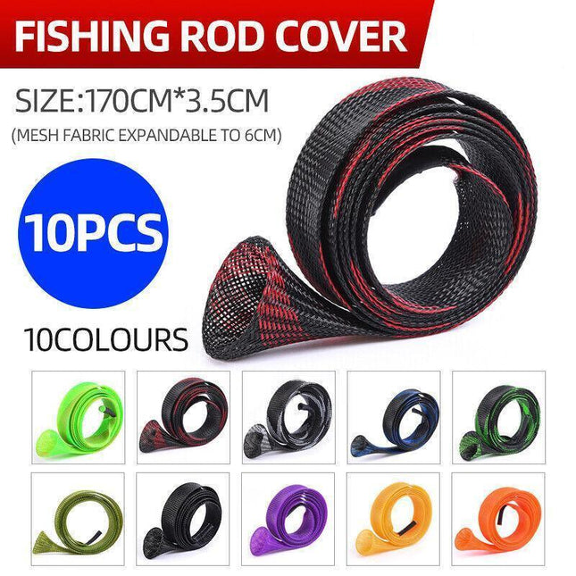 10PCS 170CM Fishing Rod Cover Rod Sleeve Rod Sock Pole Glove Tools - Aimall