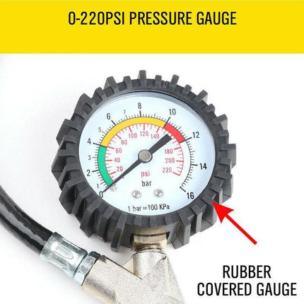 Air Tyre Inflator Pressure Meter Car Truck Tire Pump Hose Gauge Compressor Tools - Aimall
