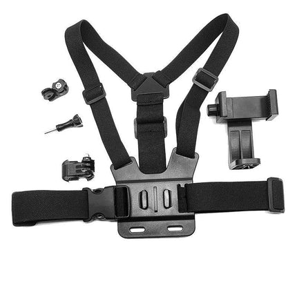 Cell Phone Chest Mount Harness Strap Holder Clip for iPhone Samsung Gopro - Aimall