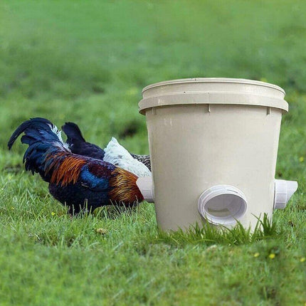 New Chicken Feeder Poultry Pro Feeder DIY Port PVC Gravity Fed Chicken Feeder - Aimall