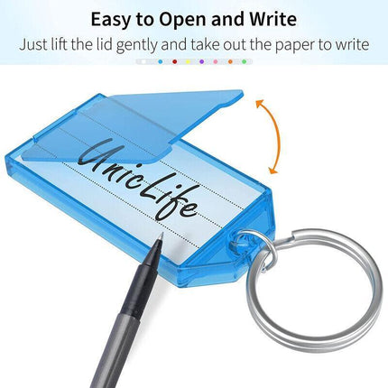 20PCS Plastic Key Tags With Split Ring Keys Identifier Bag/Luggage Labels Tag ID - Aimall