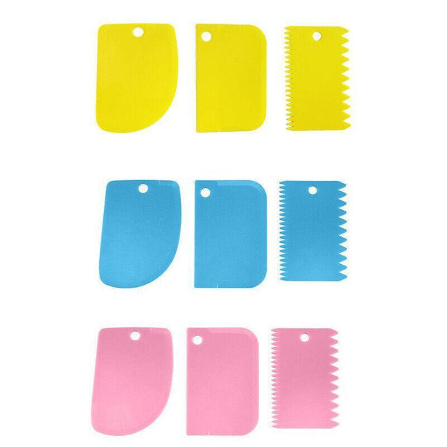 3PCS Dough Cutter Icing Scraper Kitchen tool Pastry Bowl Divider Bench Fondant - Aimall