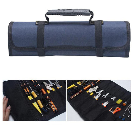 22 Pocket Tool Roll Fold Spanner Canvas Case Wrench Storage Bag Multifunctional - Aimall