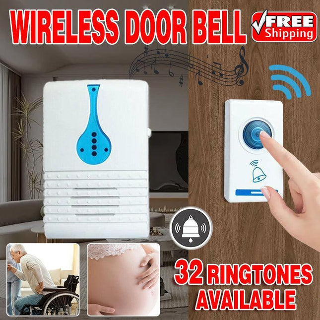 WIRELESS DOOR BELL DIGITAL CORDLESS PORTABLE 36 CHIME DOORBELL 100M RANGE AU - Aimall