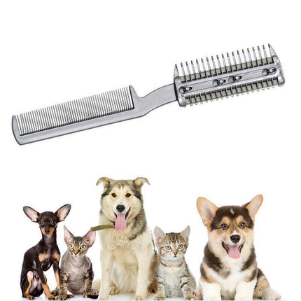 2 Sided Razor Clipper Comb Pet Hair Trimmer Grooming Cutter Dogs Cats Puppy AU - Aimall