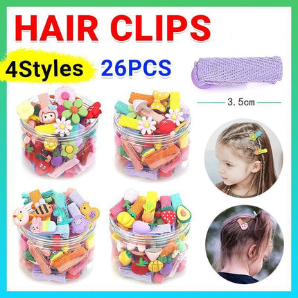 26PCS Hair Clips Pretty Hairpin Snap Bow Toddler Girls Baby Pin Hair Kids Child - Aimall