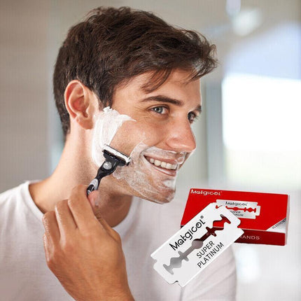 10-200 PCS Super Platinum Ultra Sharp Double Edge Cut Throat Razor Barber Blades - Aimall
