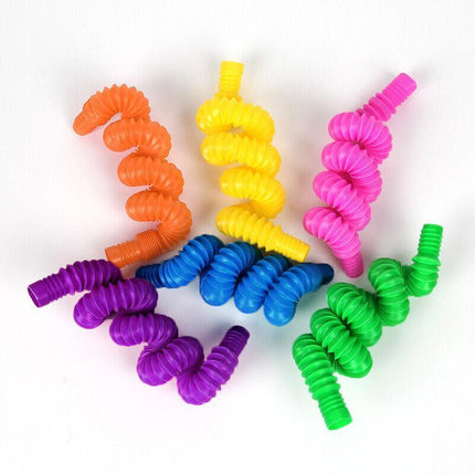 6PCS Fidget Pop Tube Pip Sensory Stress Game Relief Toys Kids Tools Adults Chain - Aimall