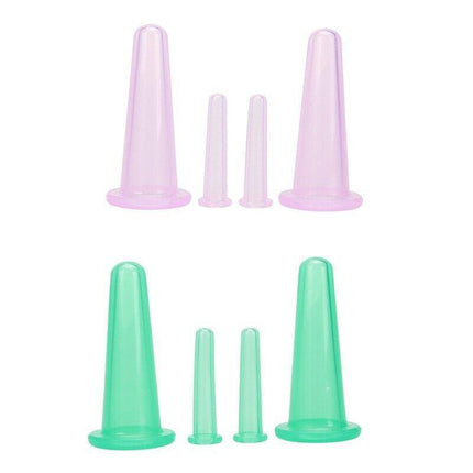 4PCS/set Cup Lifting Massage Silicone Cupping Vacuum Suction Facial Cupping - Aimall