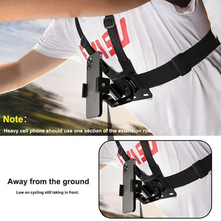 Cell Phone Chest Mount Harness Strap Holder Clip for iPhone Samsung Gopro - Aimall