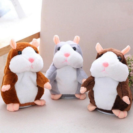Talking Hamster Chat Mimicry Pet Record hamster Doll Xmas Plush Toy Nod Mouse AU - Aimall