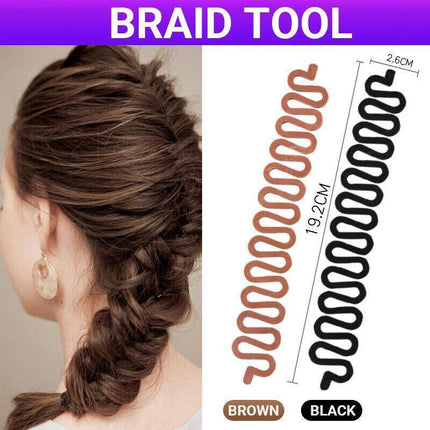 Fish Bone Hair Braiding French Braid Tool Roller Magic Twist Styling Bun Maker - Aimall