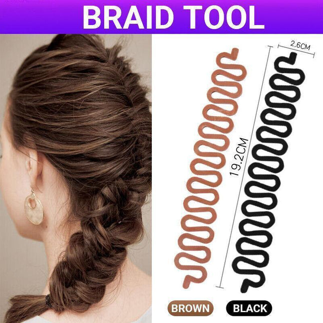 Fish Bone Hair Braiding French Braid Tool Roller Magic Twist Styling Bun Maker - Aimall