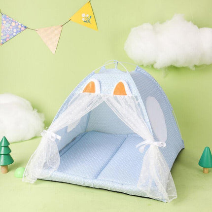 Pet Dog Cat Nest Bed Tent House Puppy Cushion Warm Fluffy Portable Pet Tent Play - Aimall