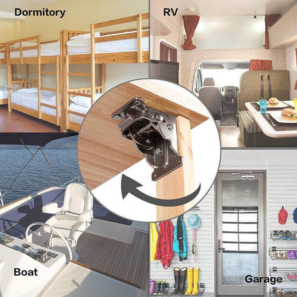 4*90 Degree Folding Table Leg Brackets Self Lock Foldable Hinge DIY Heavy Load - Aimall