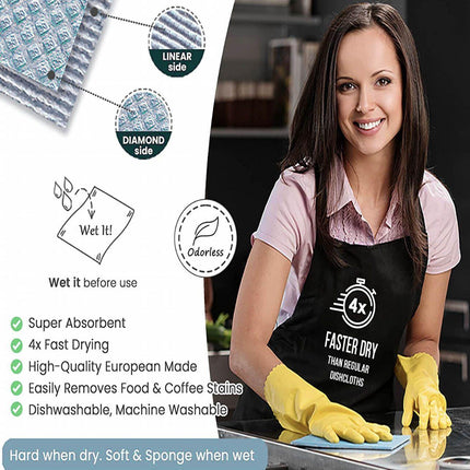 5x Fish Scale Microfiber Cleaning Cloth Dish Washing Glass Wipe Reusable Kitchen - Aimall