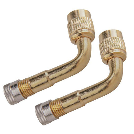 Valve Extension Tyre Stem Adapter Core Cap 90° Angle Car Bike Truck Brass 2 PCS - Aimall
