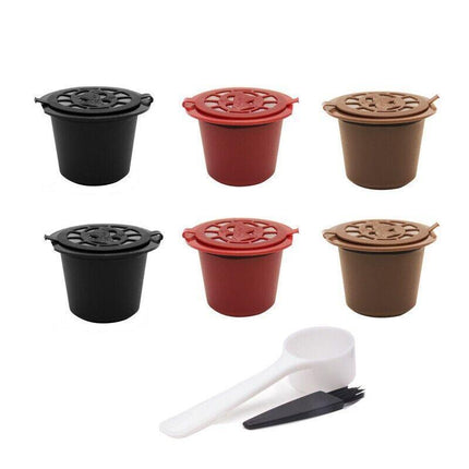 6PCS For Nespresso Maker Machine Refillable Reusable Filter Coffee Capsule Pods - Aimall