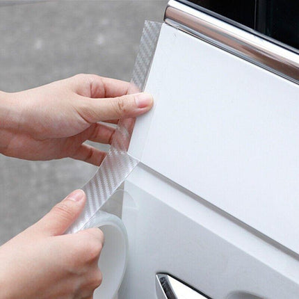 Car Door Sill Protector Edge Sticker Carbon Fiber Rubber DIY Bumper Guard Strip - Aimall