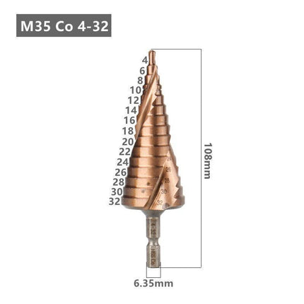 HSS M35 Cobalt Steel Step Cone Drill Bit Hole Saw Cutter 4-12/20/32mm 5-21/27mm - Aimall