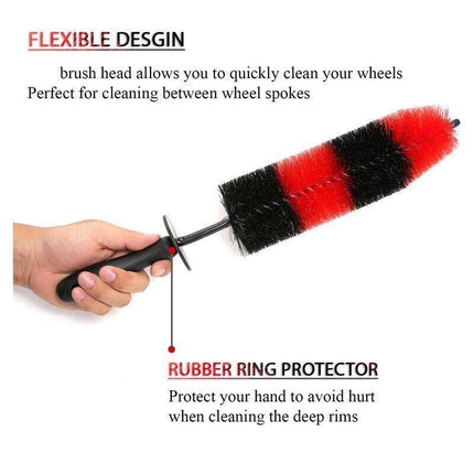 45CM Cleaning Tool Wash Cleaner Tire Rim Scrub Brush Car Vehicle Wheel Hub Brush - Aimall