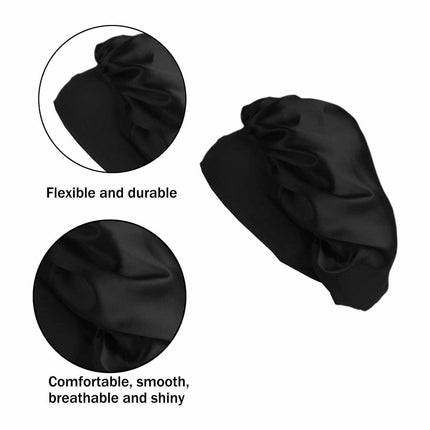 Sleeping Bonnet Hair Wrap Silk Satin Cap Women Elastic Night Soft Hat Headwear - Aimall