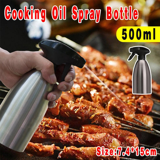 500ML BBQ Dispenser Stainless Steel Sprayer Kitchen Olive Cooking Spray Bottle - Aimall