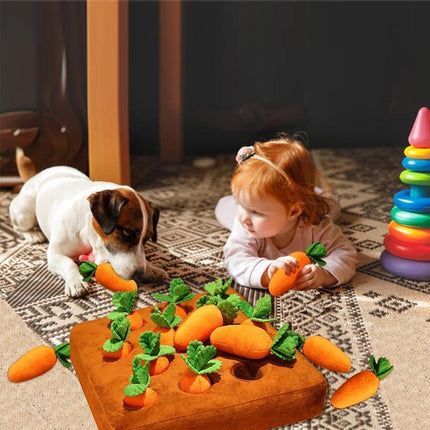 Carrots Plush Dog Toy Encourage Natural Foraging Skill Durable Interactives Dog - Aimall