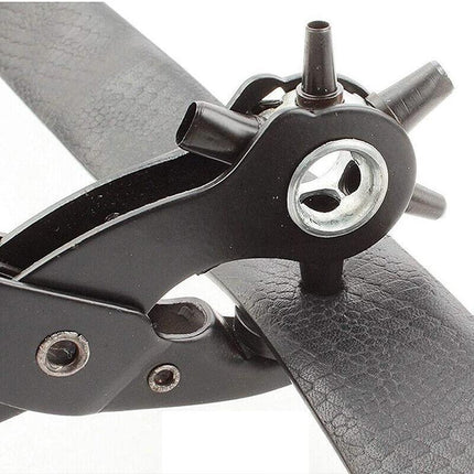 Multi-Size Revolving Leather Belt Eyelet Hole Punch Puncher Plier Craft Tool 10" - Aimall