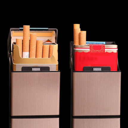 Tobacco Holder Aluminum Pocket Box Storage Container 20 Cigarette Case LighterAU - Aimall