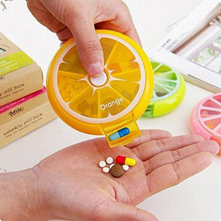 Weekly 7 Day Pill Organiser Case Box Tablet Medicine Dispenser Holder Case Round - Aimall