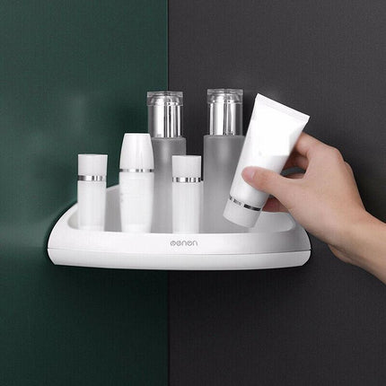 Bathroom Triangular Corner Bath Storage Holder Shelf Organizer Rack Shower Tray - Aimall