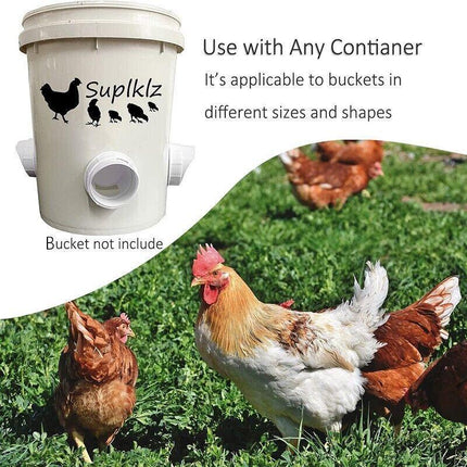 New Chicken Feeder Poultry Pro Feeder DIY Port PVC Gravity Fed Chicken Feeder - Aimall
