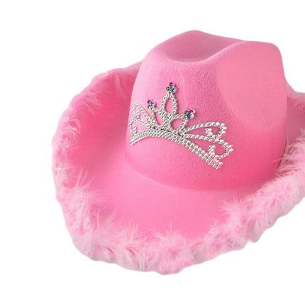 Pink Cowgirl Hat Cowboy Hat Felt Cowboy Costume Access Hat Play Dress Up Party - Aimall