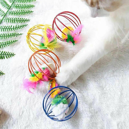 33 items Lovely Cat Kitten Toy Bulk Buy Pet Toys Rod Fur Mice Bells Balls Catnip - Aimall