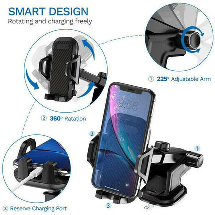 Universal 360° Windshield Mount Car Smart Phone Holder Cradle Long Neck AU - Aimall