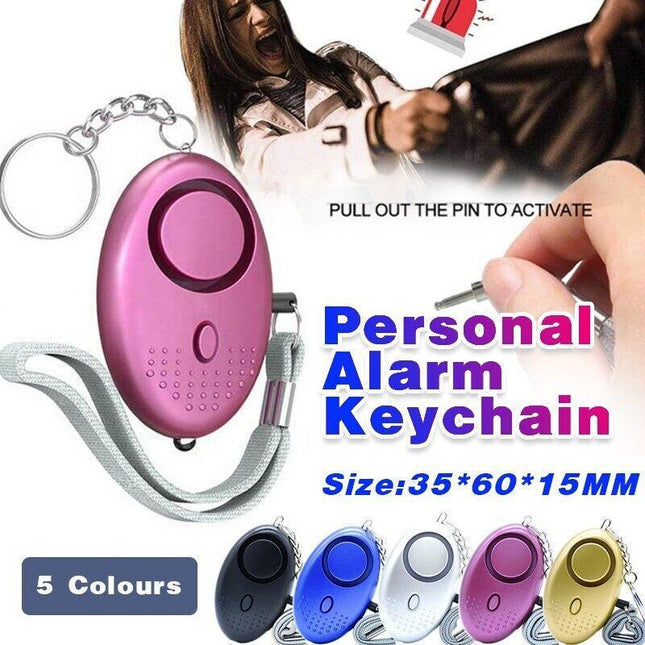 140dB Personal Alarm Keychain Rape Attack Panic Security Emergency Alert Torch - Aimall