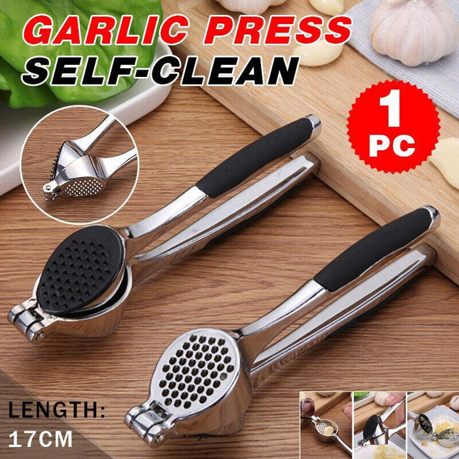 NEW AVANTI Garlic Press Crusher 2 Way Self Clean Stainless Steel Heavy Duty! - Aimall