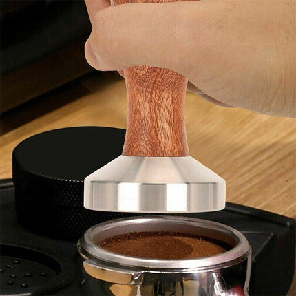 51mm Stainless Coffee Tamper Wooden Handle Barista Espresso Grinder AU Stock - Aimall