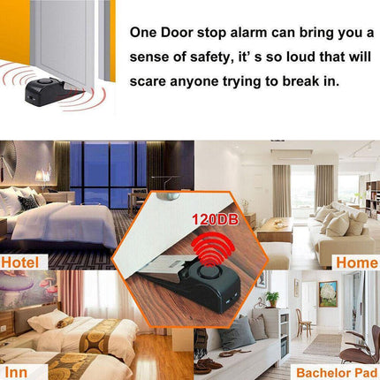 Home Security Wedge Door Stop Alert Detection Device Intruder Alarm Wireless AU - Aimall