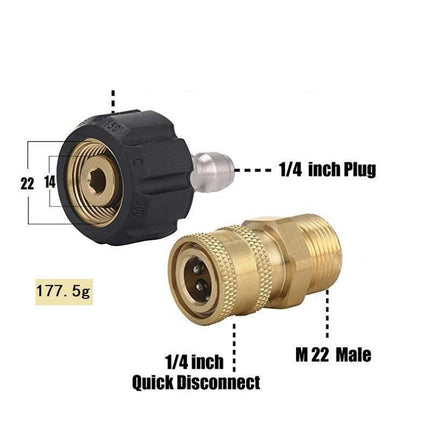 Brand New Pressure Washer Adapter 1/4" Quick Connect Kit M22-14 Adapter Au Stock - Aimall