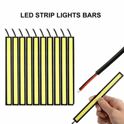 10X 12V Waterproof White DRL LED Strip Lights Bars Camping Caravan Boat Car COB - Aimall