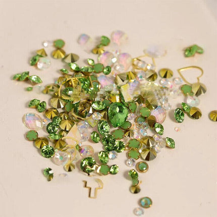 10 Styles Aurora Colorful 3D Nail Art Drill Heart Diamond Crystal AU - Aimall