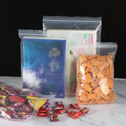 100/200/300/500PCS 10C Bulk Resealable Zip Bags PE Clear Plastic Bag Zipper AU - Aimall