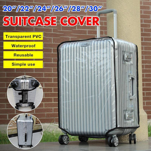 Transparent Waterproof PVC Travel Luggage Protector Suitcase Cover 20"-30" AU - Aimall