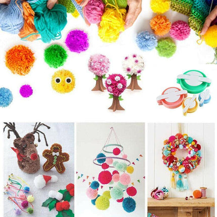4 Sizes Knitting Loom DIY Pompom Maker Wool Tool Ball Weaver Needle Craft GD AU - Aimall